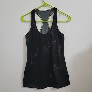 Lululemon Womens Size 6 Energy Racerback Tank Top Midnight Iris Floral Athletic